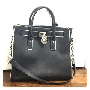 Michael Kors Hamilton Tote - Black with metallic